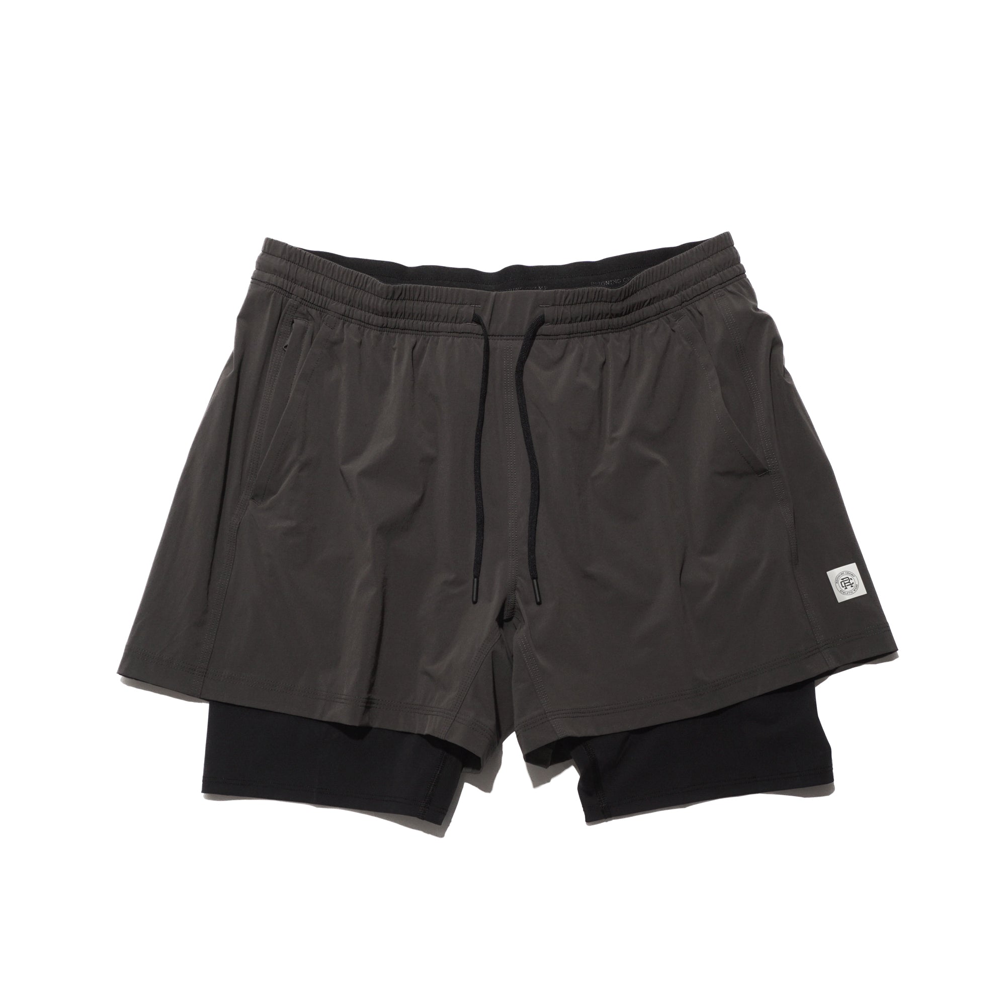 4-WAY STRETCH NYLON COMBO STANDARD TRAINING SHORT 5" "CARBON"