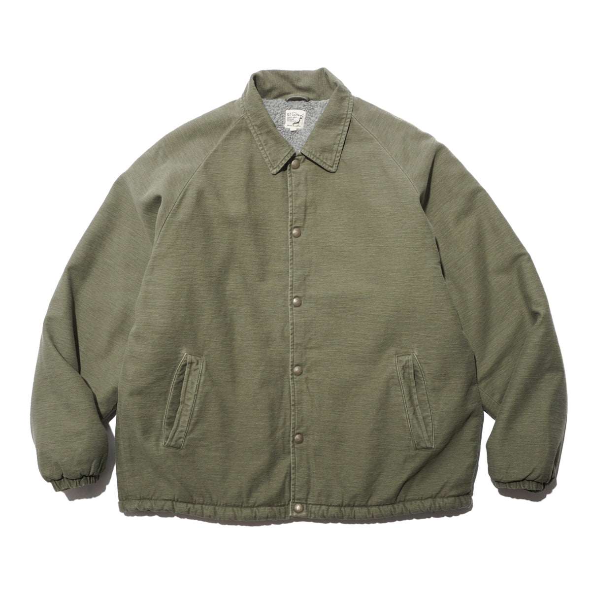 VINTAGE WASHED COACH JACKET WITH FLEECE LINING 