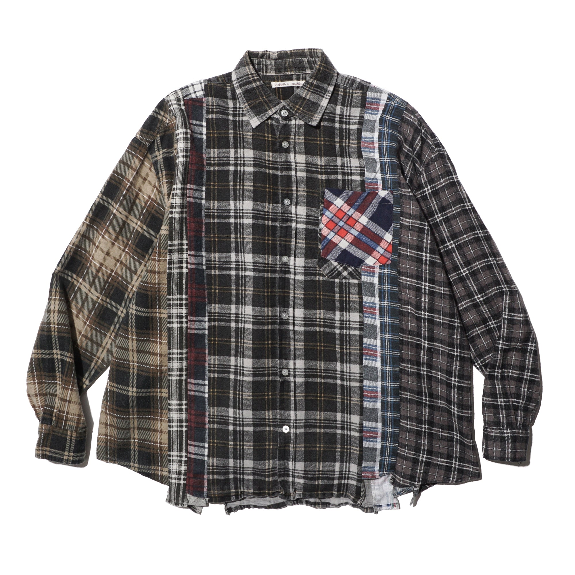 Rebuild by Needles パッチワークネルシャツ L Rebuild by Needles Flannel Shirt L Needles Rebuild 7 Cuts Flannel